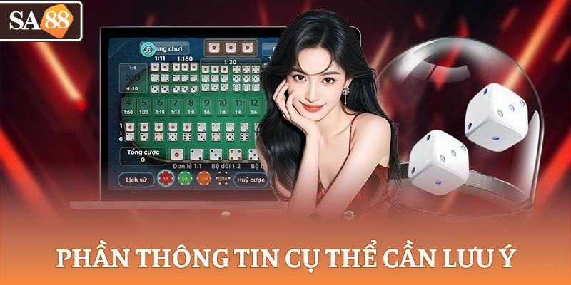 Phần thông tin cụ thể cần lưu ý